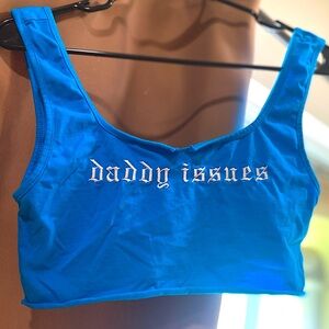 Daddy Issues 🦋 Old English super crop top Super Down S